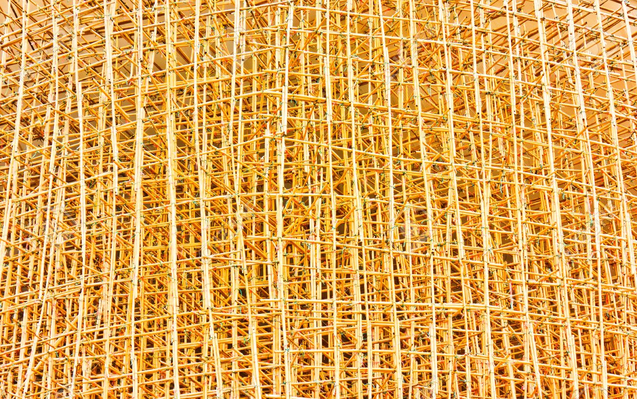 Andamiso de bambú en Hong Kong