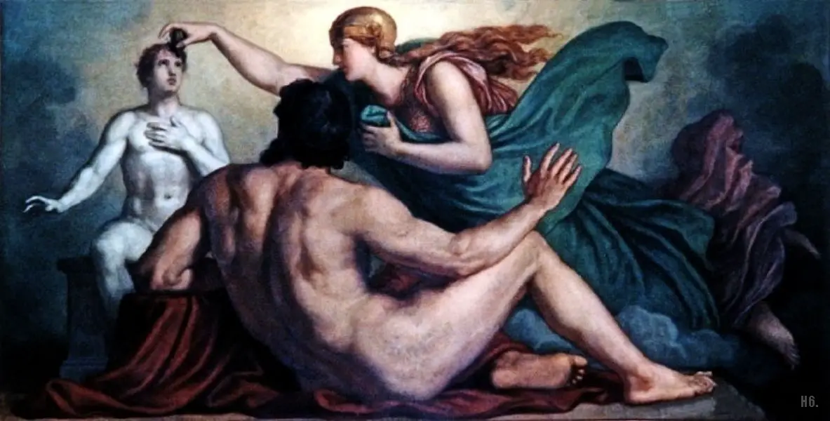 Atenea dotando a la humanidad con un alma