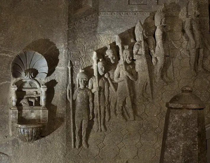 Fotografía del interior de las minas de sal polacas.